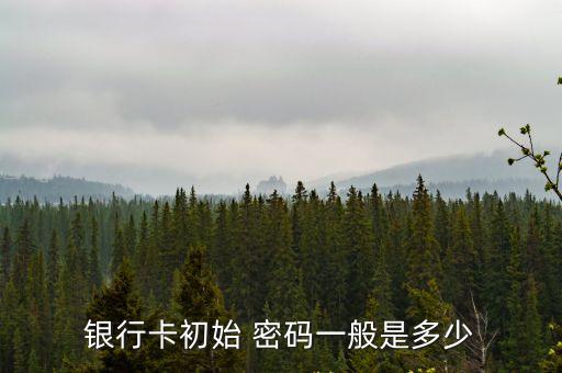 銀行卡初始 密碼一般是多少