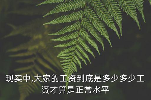 現(xiàn)實中,大家的工資到底是多少多少工資才算是正常水平