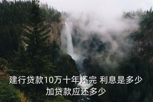 建行貸款10萬十年還完 利息是多少加貸款應(yīng)還多少