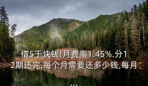 借5千塊錢!月費(fèi)率1.45%.分12期還完,每個月需要還多少錢,每月...