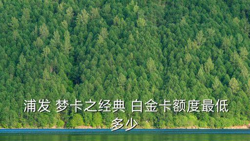浦發(fā)銀行信用卡浦發(fā)銀聯(lián)白金夢卡額度是多少