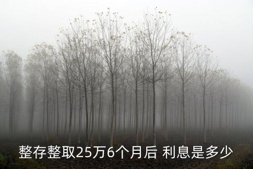 整存整取25萬(wàn)6個(gè)月后 利息是多少