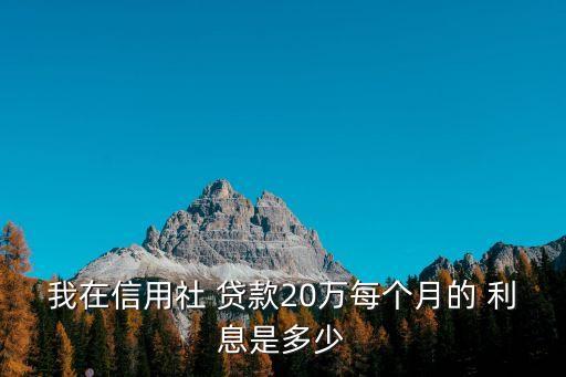 我在信用社 貸款20萬每個月的 利息是多少