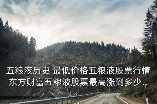 五糧液歷史 最低價格五糧液股票行情東方財富五糧液股票最高漲到多少...
