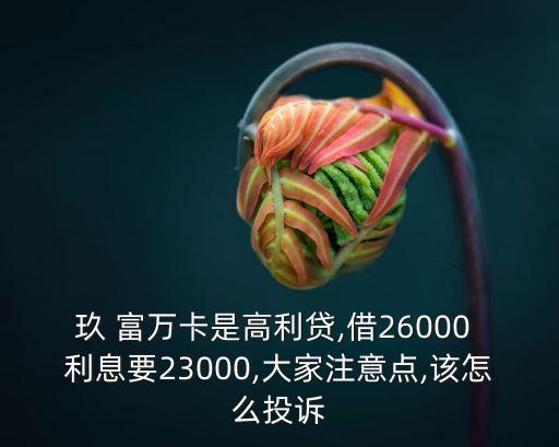 玖富萬卡屬于多少利息