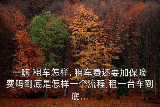 一嗨 租車怎樣, 租車費(fèi)還要加保險(xiǎn)費(fèi)嗎到底是怎樣一個(gè)流程,租一臺車到底...