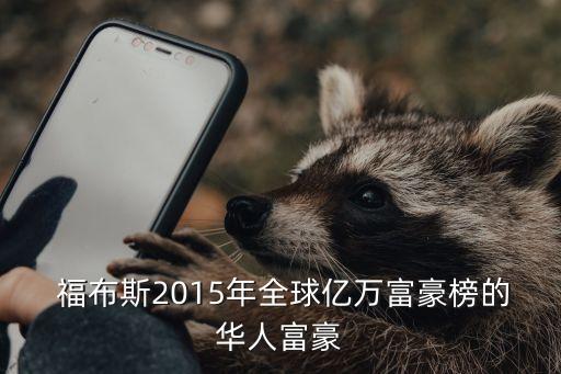  福布斯2015年全球億萬富豪榜的華人富豪