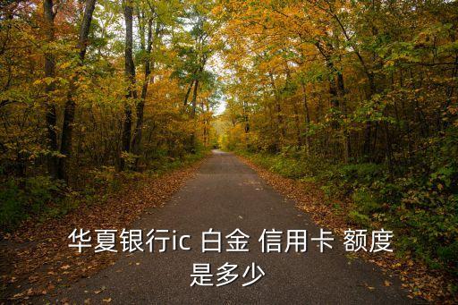  華夏銀行ic 白金 信用卡 額度是多少