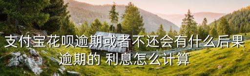 支付寶花唄逾期或者不還會有什么后果逾期的 利息怎么計算