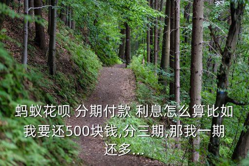 螞蟻花唄 分期付款 利息怎么算比如我要還500塊錢,分三期,那我一期還多...