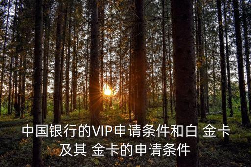 中國銀行的VIP申請條件和白 金卡及其 金卡的申請條件
