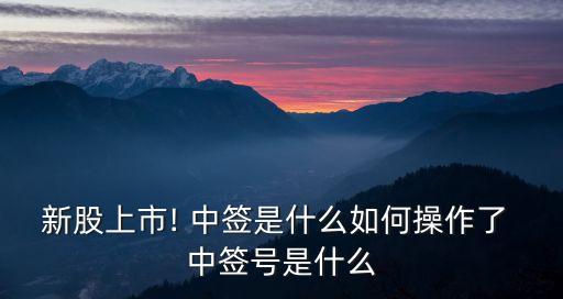 新股上市! 中簽是什么如何操作了 中簽號是什么