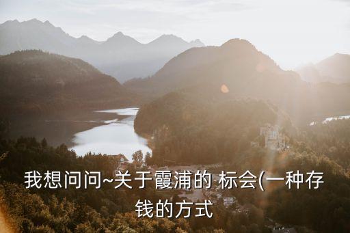 我想問(wèn)問(wèn)~關(guān)于霞浦的 標(biāo)會(huì)(一種存錢的方式