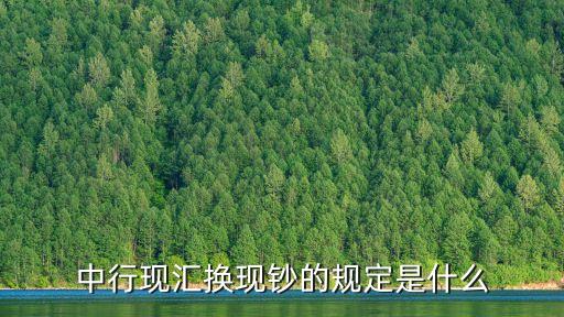 中行現(xiàn)匯換現(xiàn)鈔的規(guī)定是什么