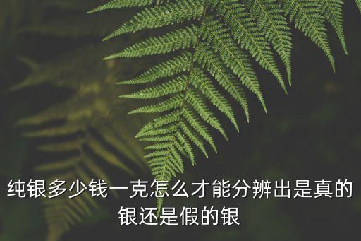 純銀多少錢一克怎么才能分辨出是真的銀還是假的銀