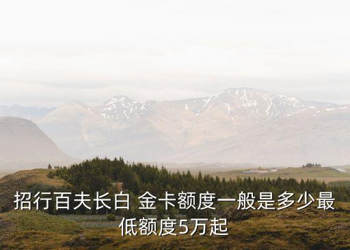 招行百夫長白 金卡額度一般是多少最低額度5萬起