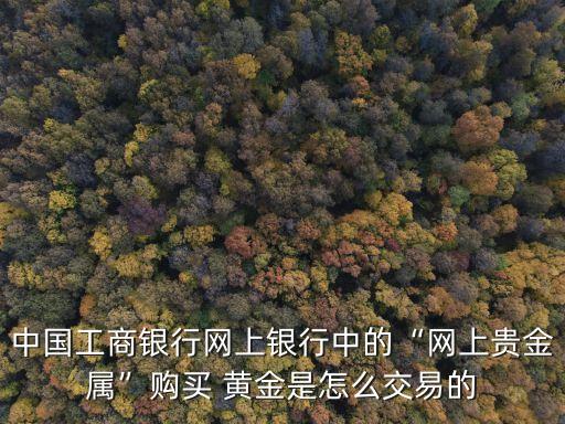 中國工商銀行網(wǎng)上銀行中的“網(wǎng)上貴金屬”購買 黃金是怎么交易的