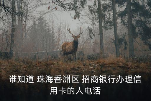 誰(shuí)知道 珠海香洲區(qū) 招商銀行辦理信用卡的人電話