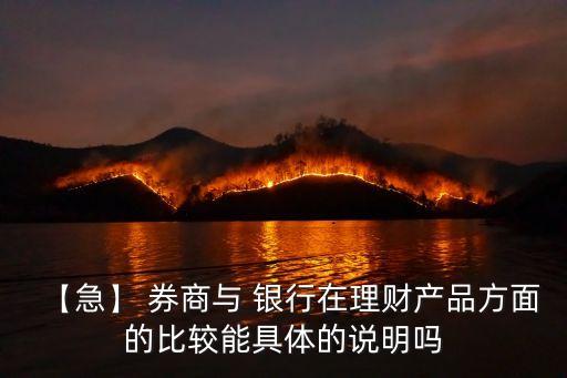 【急】 券商與 銀行在理財(cái)產(chǎn)品方面的比較能具體的說明嗎