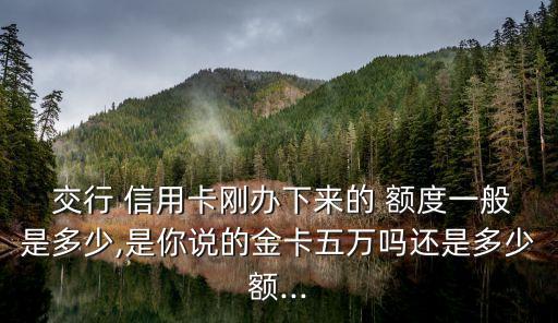  交行 信用卡剛辦下來的 額度一般是多少,是你說的金卡五萬嗎還是多少額...