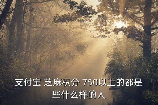 支付寶 芝麻積分 750以上的都是些什么樣的人