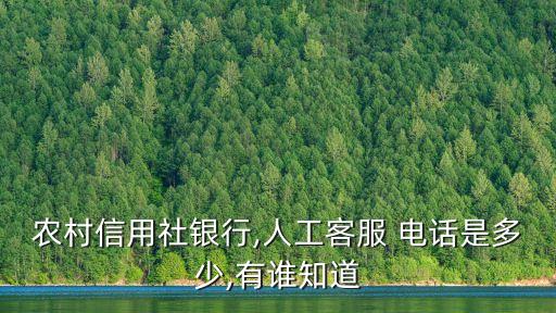 農(nóng)村信用社銀行,人工客服 電話是多少,有誰知道