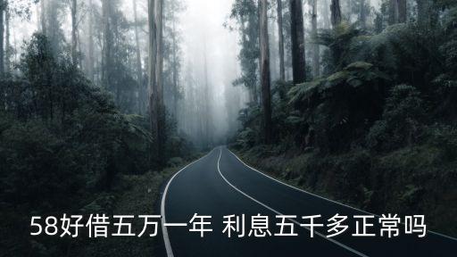 58好借五萬一年 利息五千多正常嗎