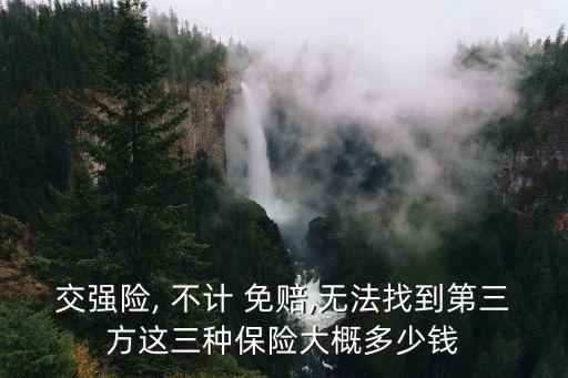 交強(qiáng)險(xiǎn), 不計(jì) 免賠,無法找到第三方這三種保險(xiǎn)大概多少錢