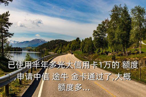 已使用半年多光大信用卡1萬(wàn)的 額度,申請(qǐng)中信 途牛 金卡通過(guò)了,大概 額度多...