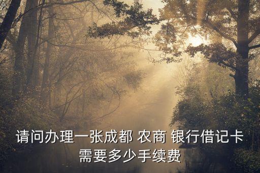 請(qǐng)問辦理一張成都 農(nóng)商 銀行借記卡需要多少手續(xù)費(fèi)