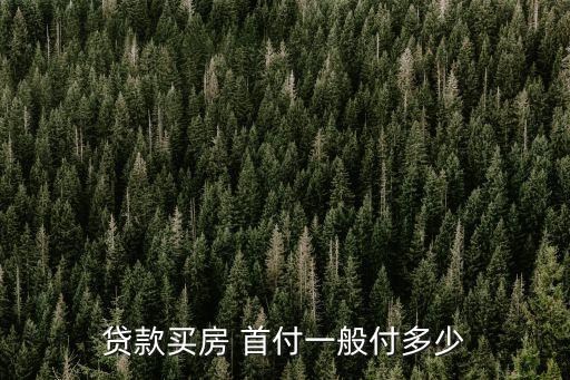 貸款買房 首付一般付多少