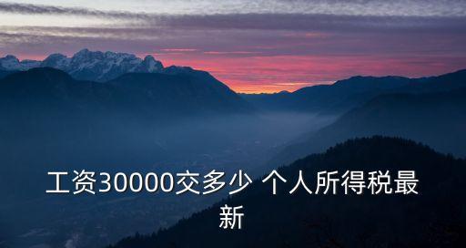 工資30000交多少 個人所得稅最新