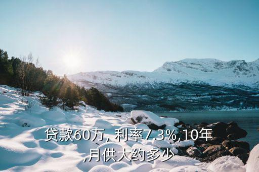 商業(yè)貸款60萬 利率4.3 年限10年 每月還多少