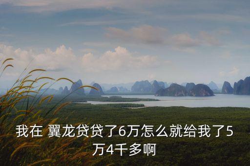 我在 翼龍貸貸了6萬(wàn)怎么就給我了5萬(wàn)4千多啊