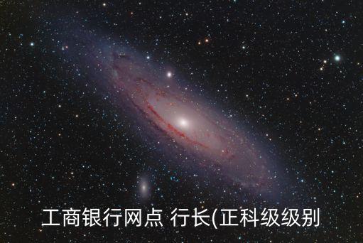 工商銀行網(wǎng)點(diǎn) 行長(正科級級別