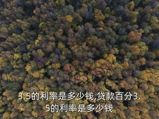 貸款3.5的利率是多少錢,貸款百分3.5的利率是多少錢