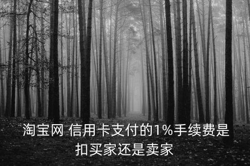 淘寶網(wǎng) 信用卡支付的1%手續(xù)費是扣買家還是賣家
