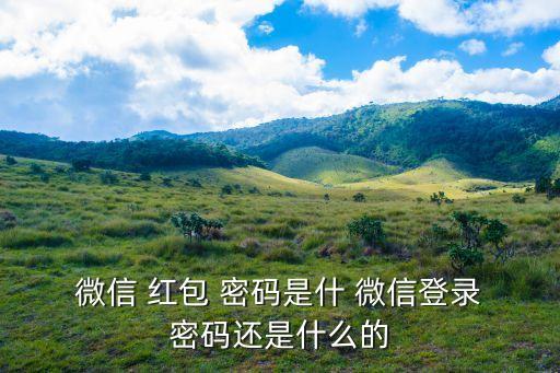 微信紅包原始密碼是多少