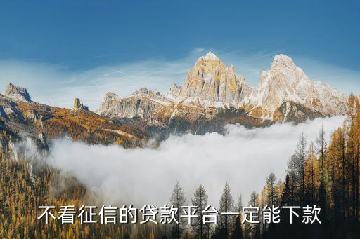 不看征信的貸款平臺一定能下款