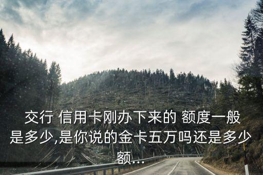  交行 信用卡剛辦下來(lái)的 額度一般是多少,是你說(shuō)的金卡五萬(wàn)嗎還是多少額...