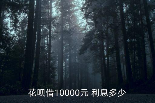 花唄借10000元 利息多少