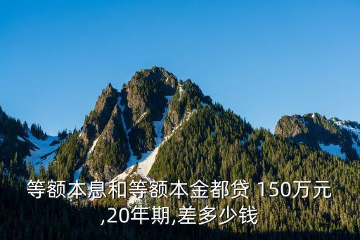 貸150萬一年利息多少,網(wǎng)貸20萬一年利息多少