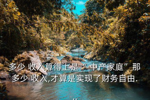 多少 收入算得上是“ 中產(chǎn)家庭”那多少 收入,才算是實(shí)現(xiàn)了財(cái)務(wù)自由...