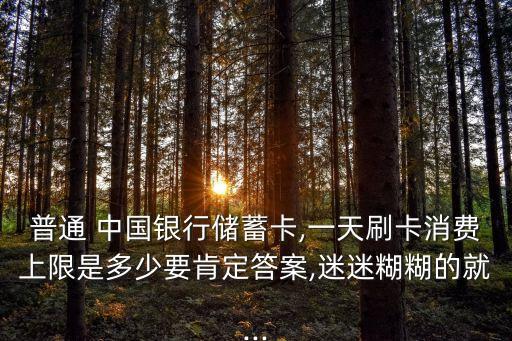 普通 中國(guó)銀行儲(chǔ)蓄卡,一天刷卡消費(fèi)上限是多少要肯定答案,迷迷糊糊的就...