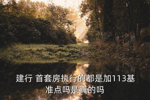  建行 首套房執(zhí)行的都是加113基準(zhǔn)點(diǎn)嗎是真的嗎