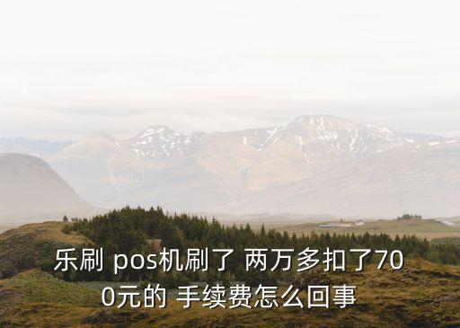 樂刷 pos機刷了 兩萬多扣了700元的 手續(xù)費怎么回事