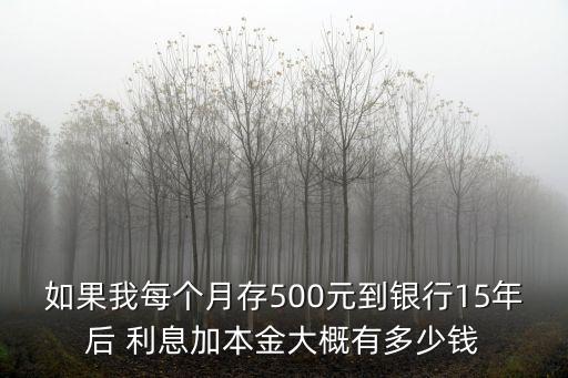 15年定存利息是多少