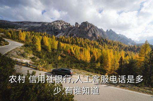 農(nóng)村 信用社銀行,人工客服電話是多少,有誰知道