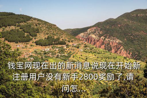  錢寶網(wǎng)現(xiàn)在出的新消息說現(xiàn)在開始新注冊用戶沒有新手2800獎勵了,請問怎...