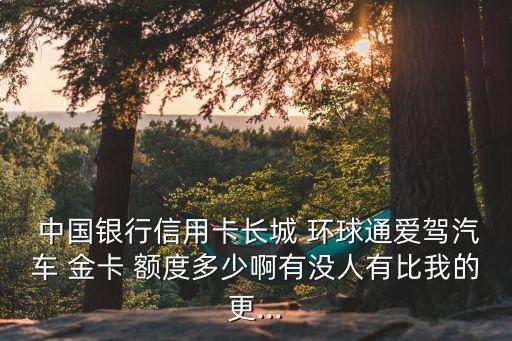  中國銀行信用卡長城 環(huán)球通愛駕汽車 金卡 額度多少啊有沒人有比我的更...